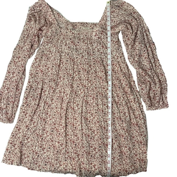 En Créme babydoll boho dress long sleeve, square neck, tiered, floral sz small - Picture 13 of 13